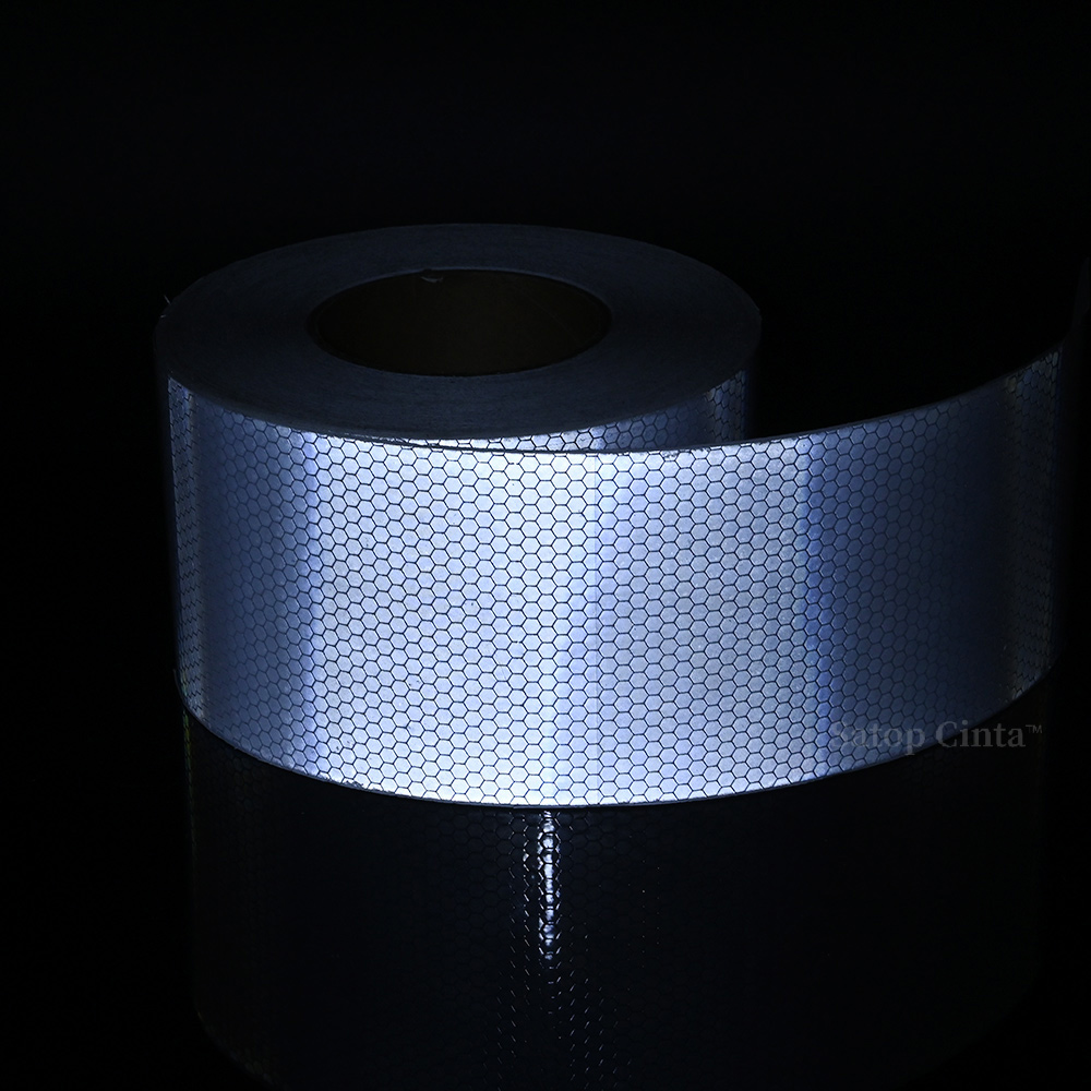 10 cm * 10 m Bianco Avvertimento Traffico Riflettori autoadesivi Nastro protettivo di sicurezza Adesivo riflettente in PVC Striscia impermeabile per camion