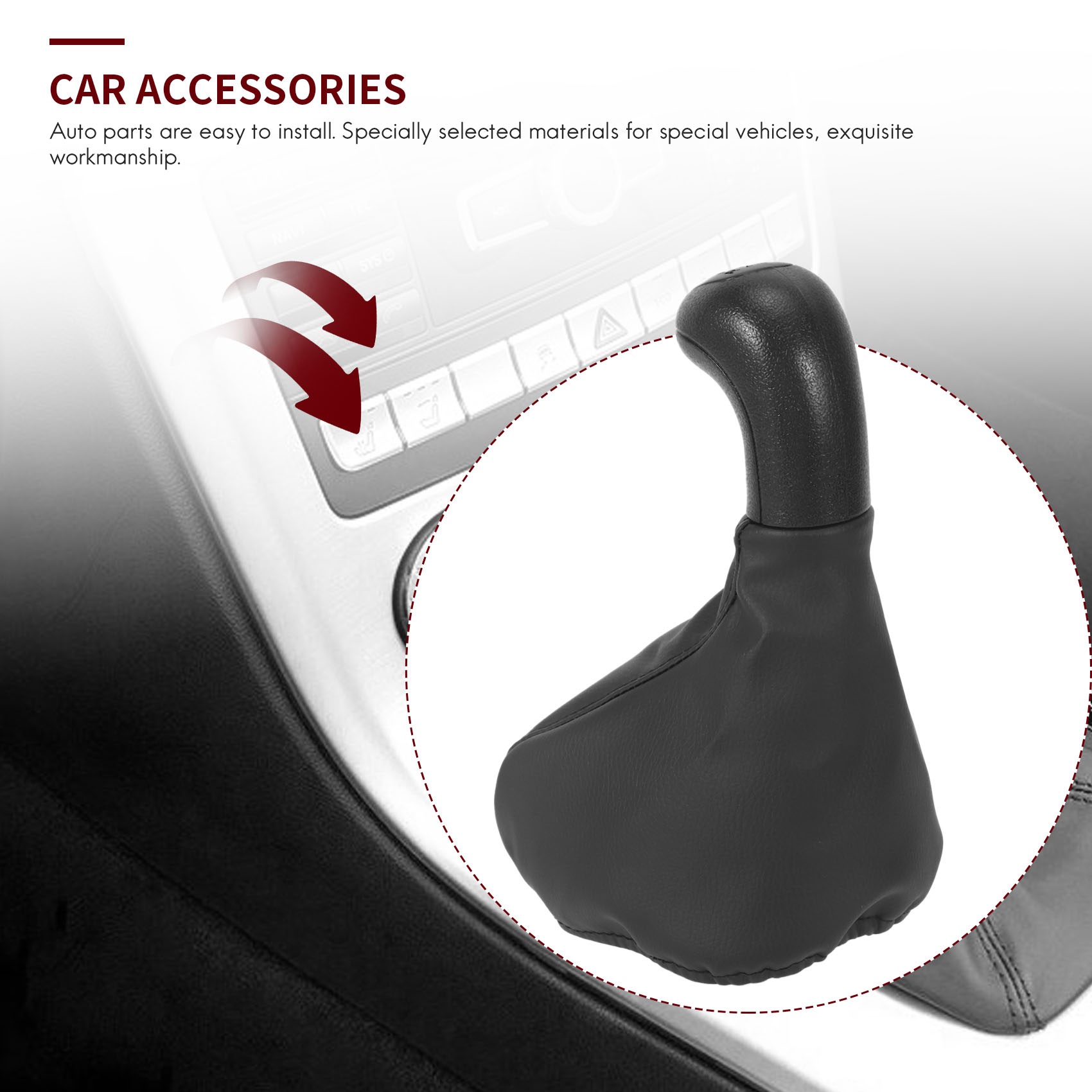 ギアシフトギアノブ,gaiter付き,5速,メルセデスベンツVito 638 w638の車のスタイリング