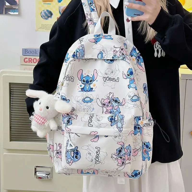 Disney cartoon women Stitch Backpack Cartoon Kids Bag Schoolbag Gift
