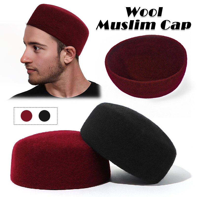 イスラム教徒キャップ男性イスラム祈りの帽子トルコアフリカ Kufi 帽子ラマダンイードアクセサリーヒジャーブ冬のウール帽子サウジアラビア服