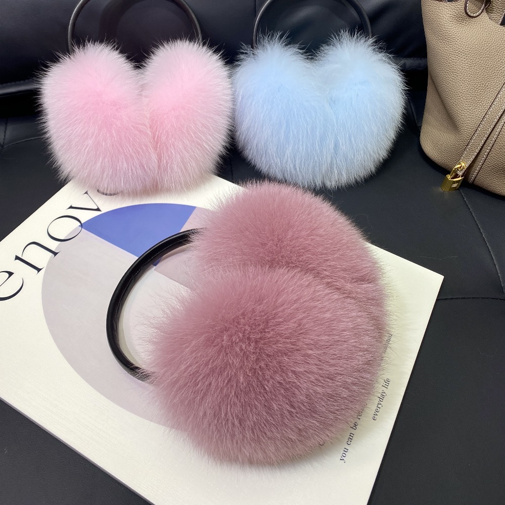 Nuevas orejeras de piel de zorro auténtica de invierno para mujer, bufandas de piel de zorro Natural, orejeras de felpa auténticas de doble uso, bufanda de piel sólida para exteriores