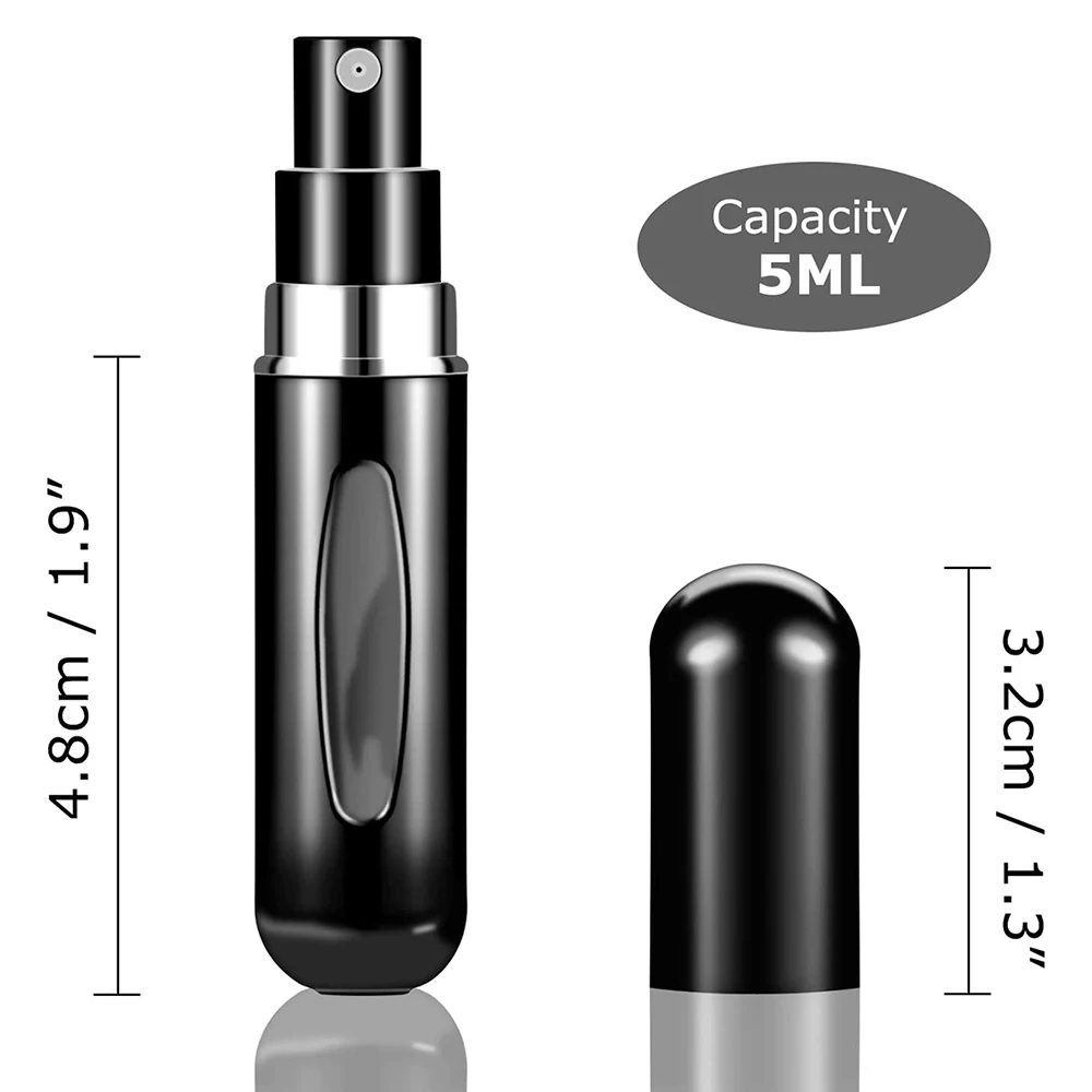 3 uds 5ml Mini botella de Perfume recargable portátil bomba de aroma en aerosol contenedor cosmético vacío botella atomizadora para viaje