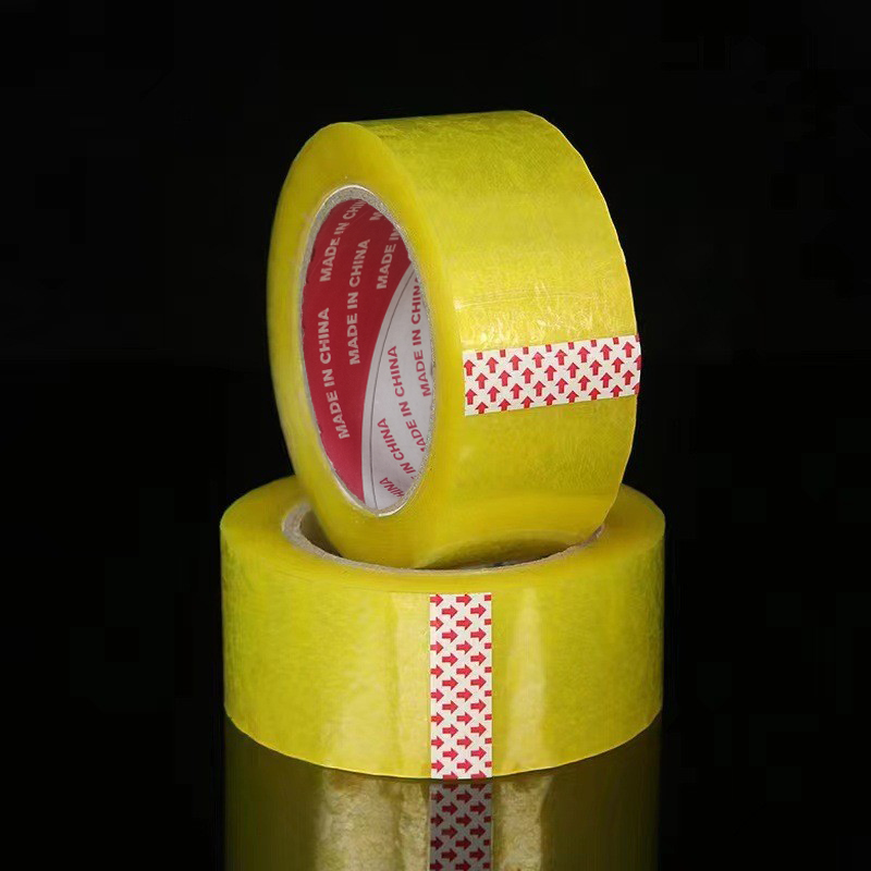 Cinta transparente amarilla y blanca transparente para embalaje exprés de rollos grandes y sellado de cajas gruesas 48 mm * 110 m (2 piezas)