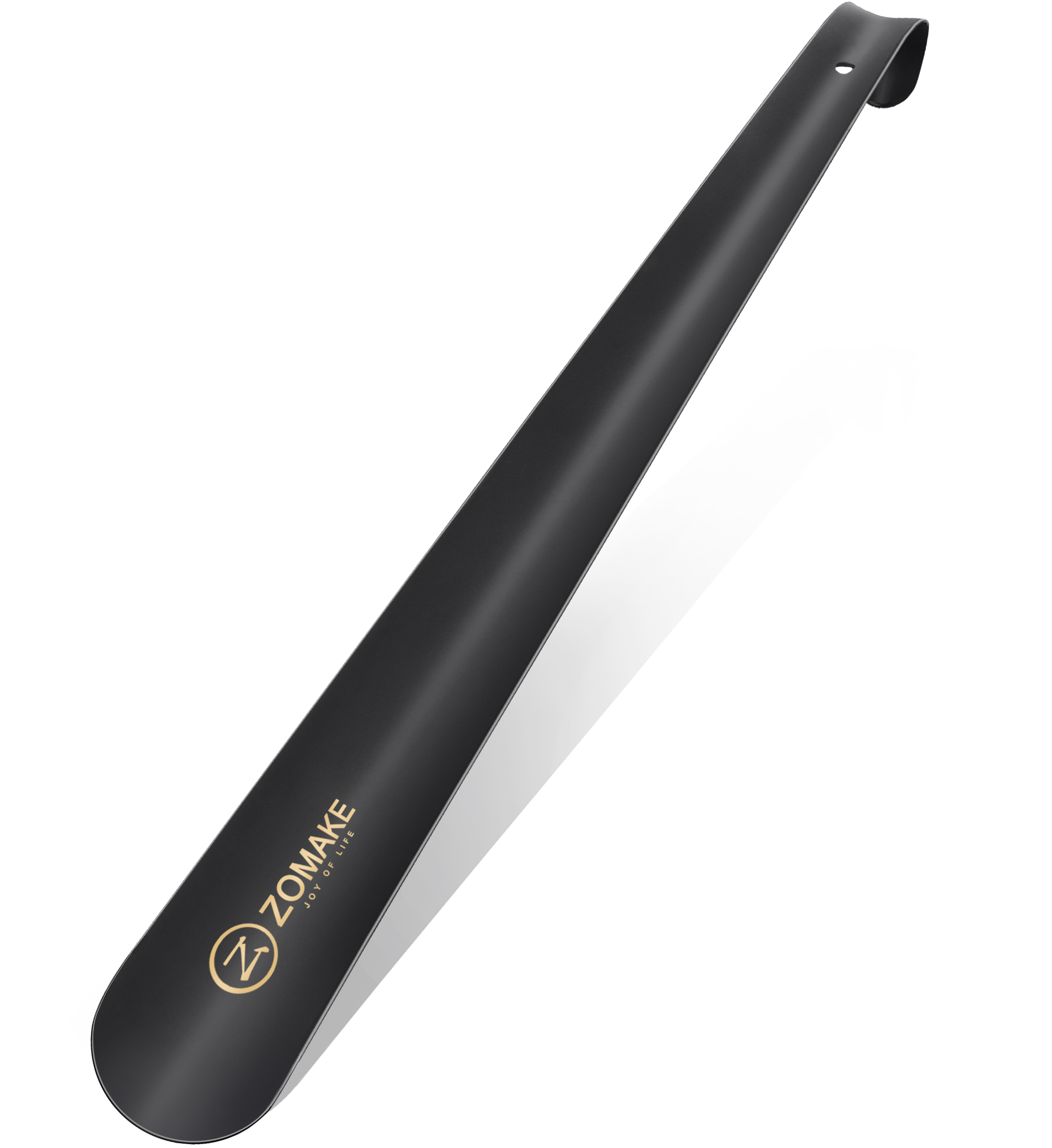 Calçadeira de couro com cabo longo de metal, 42cm, sem colher dobrável, levantador de sapato preguiçoso para mulheres grávidas, dor nas costas, idosos