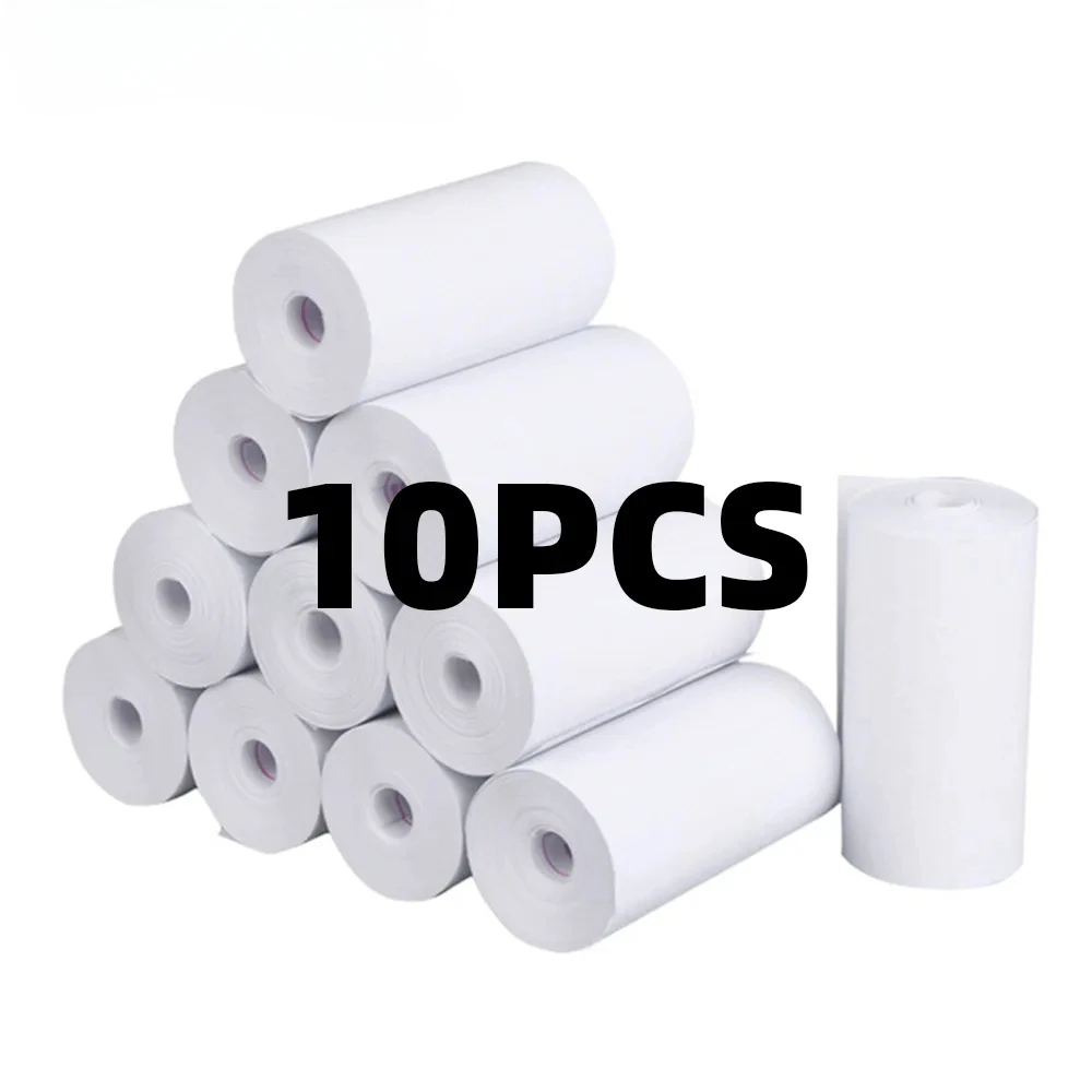 Rouleaux de papier thermique blanc pour impression instantanée d'appareil photo pour enfants, pâte de bois, rouleau, accessoires pour miniimprimantes, 10 rouleaux