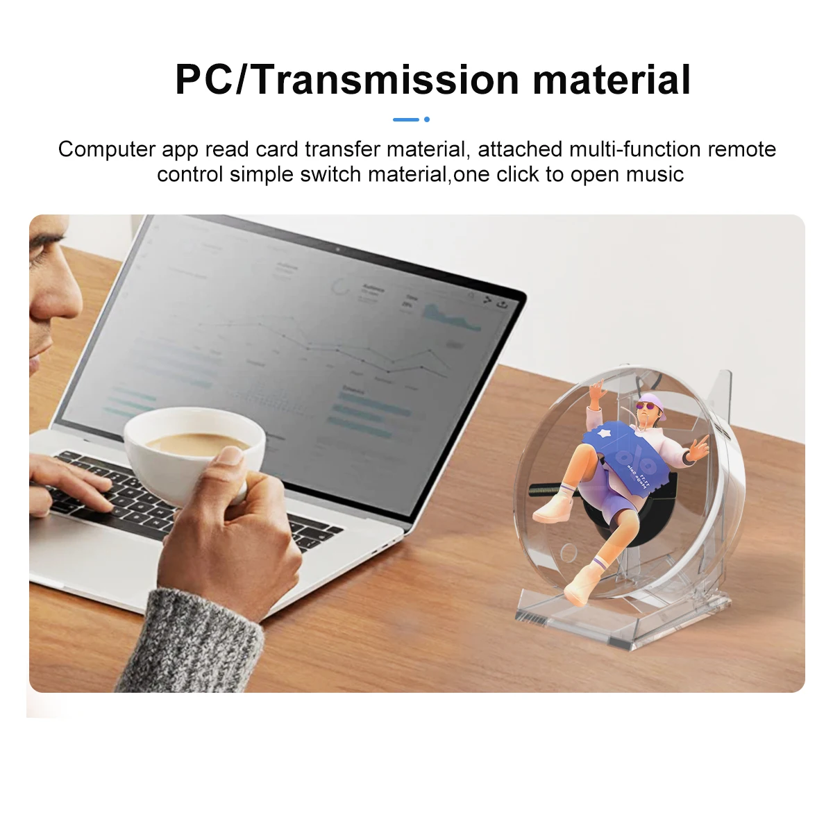 Luzes de publicidade holográfica 3d LED modelo de mesa tela de ventilador com reprodução de áudio com tampa transparente ventilador holográfico