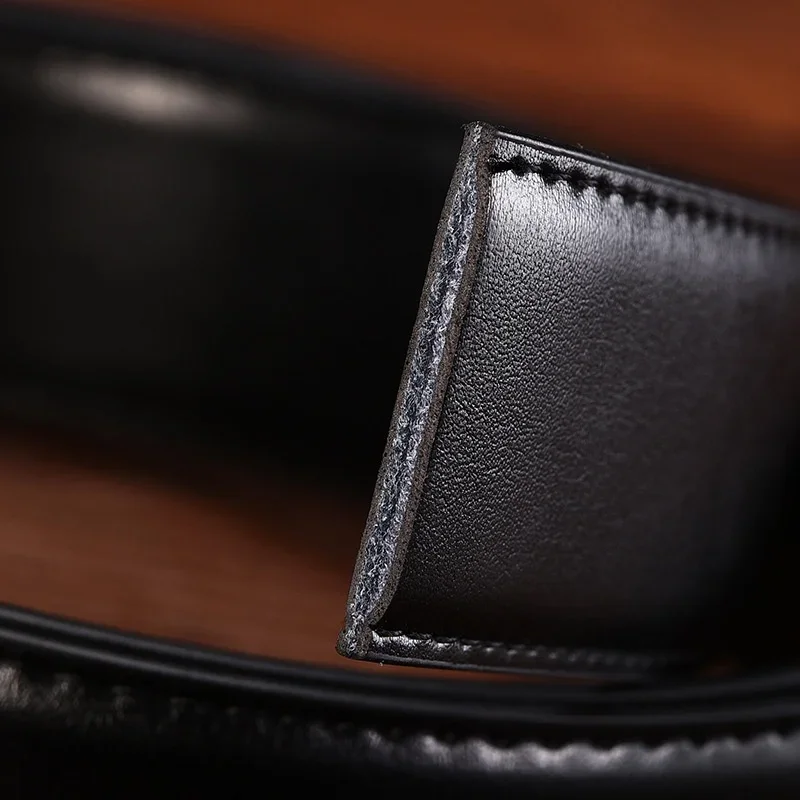 Cinturones sin hebilla 2,4 2,8 3,0 3,2 3,5 3,8 cm de ancho cinturón genuino hombres hebilla cuero negro cinturón cuerpo sin hebilla Correa