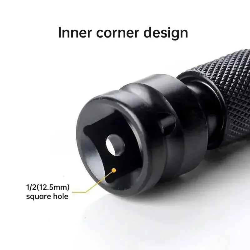 Cabezal de conversión de llave eléctrica telescópica, convertidor de trinquete de vástago hexagonal cuadrado de 1/2 pulgada a 1/4 pulgadas, adaptador de manguito de llave de impacto