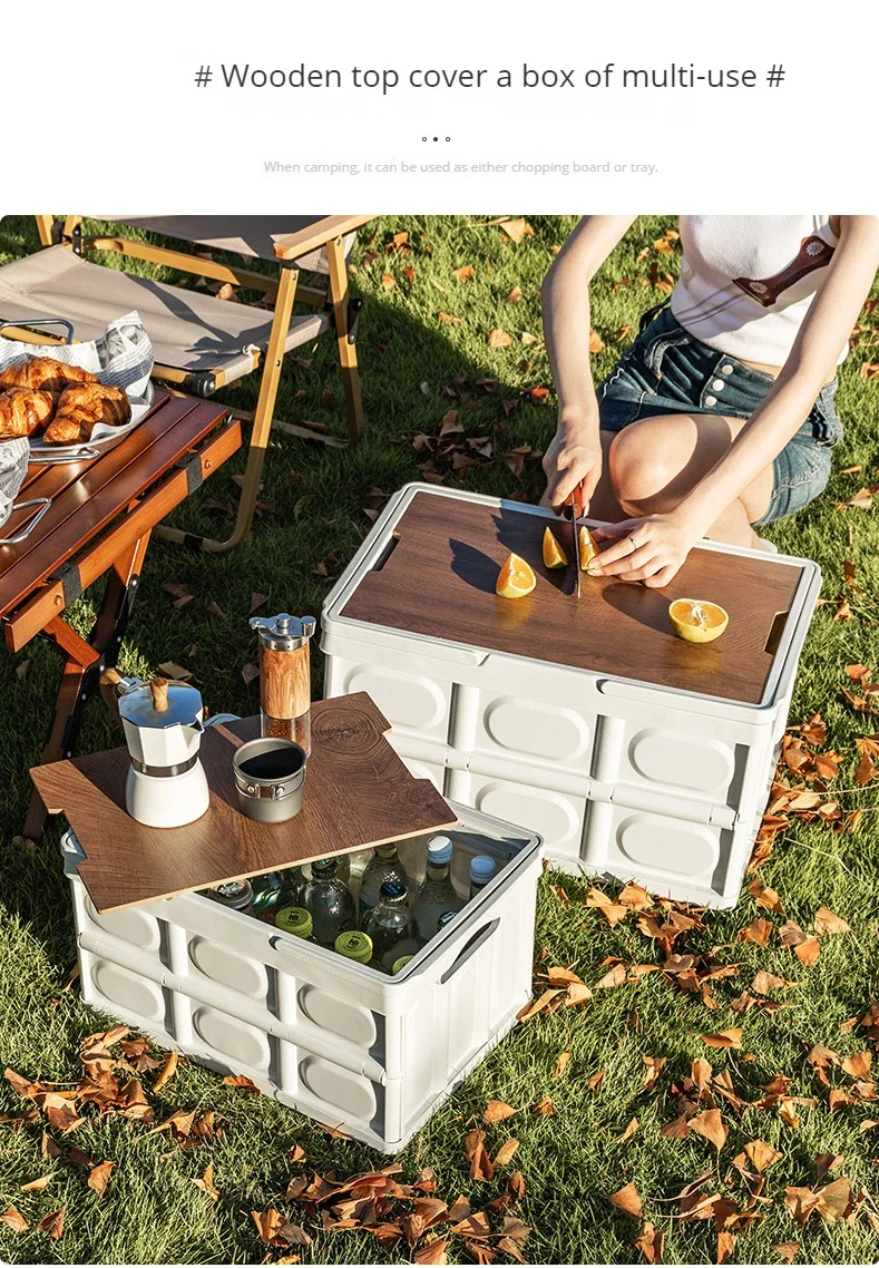 1 boîte de rangement de Camping en plein air avec poignée, boîte de rangement pliable de 15L, boîte de rangement Portable de Camping et de pique-nique, bagage de voiture