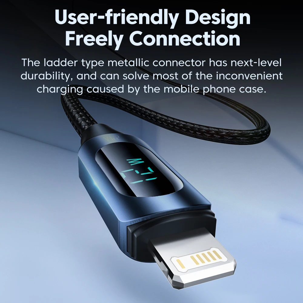 Toocki LED ディスプレイ USB ケーブル iPhone 14 13 12 11 プロマックス急速充電器充電雷 2.4A USB ワイヤーコード X XR 8 7 1 メートル 2 メートル
