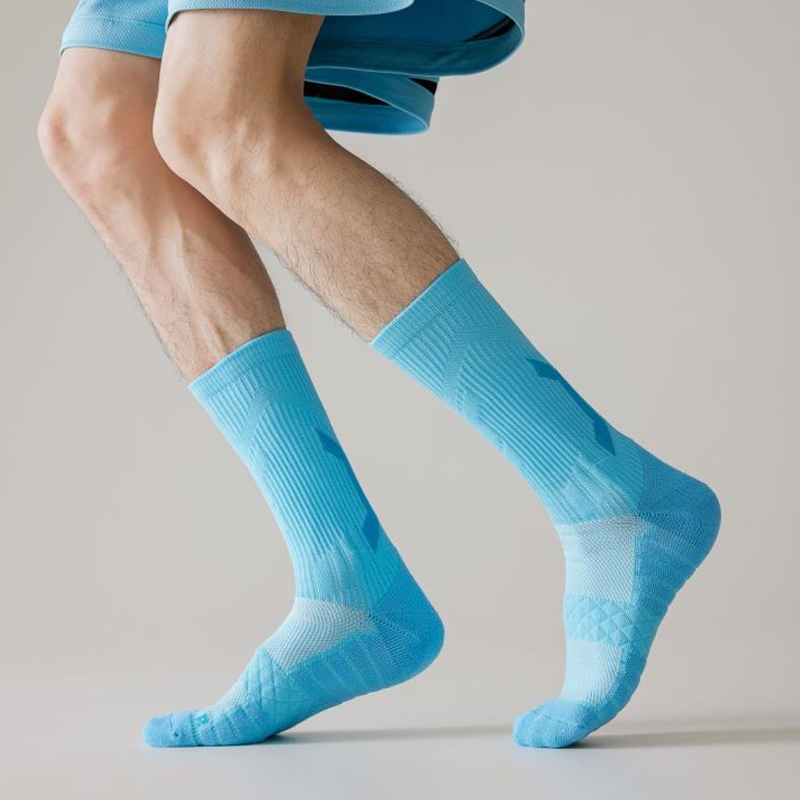 1 par de calcetines de baloncesto profesionales para hombre con parte inferior de toalla gruesa calcetines deportivos transpirables calcetines largos de bádminton para hombre