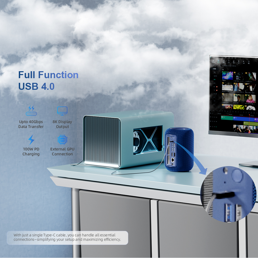 Chatreey Mini PC R7 8745HS Gaming Desktop Computer with WiFi 6/Bluetooth 5.2/HDMI/USB 4