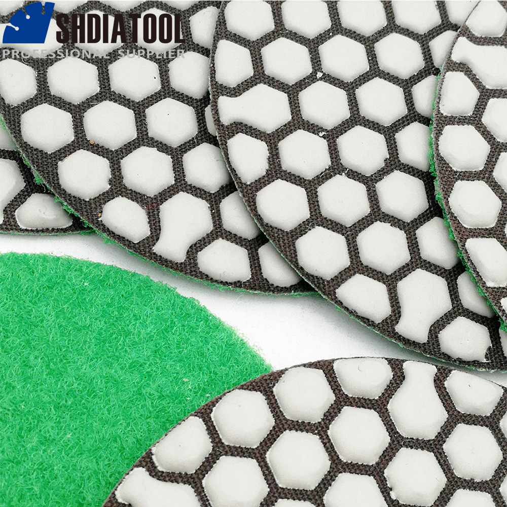 SHDIATOOL 6 pcs/pk เพชรแผ่นขัดแห้งหินแกรนิตหินอ่อนยืดหยุ่นเรซิ่นแผ่นขัด 100 มม.เซรามิคหินขัด 4 นิ้ว
