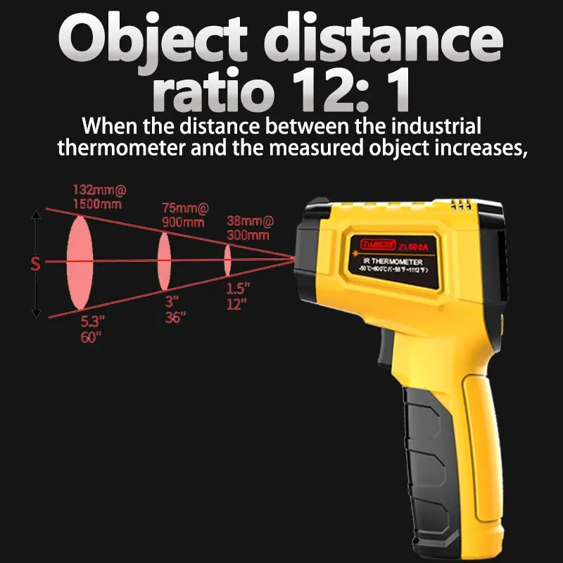 Digital Infrared Thermometer  Laser termometro Pyrometer Gun Non-Contact Laser Temperature Meter gauge Tools -50~600℃