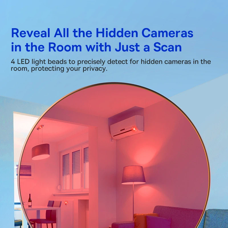 Baseus Camera Detector for Hidden Camera Portable Pinhole Lens Detect Gadget Anti-Peeping Security Protect Anti Candid Detector