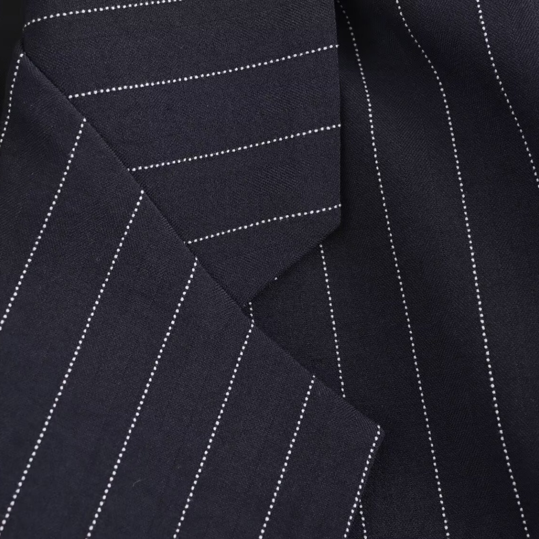   Manteau de costume polyvalent à manches longues pour femme, décontracté, Style occidental, rayé fin, ample, nouvelle collection hiver 2024