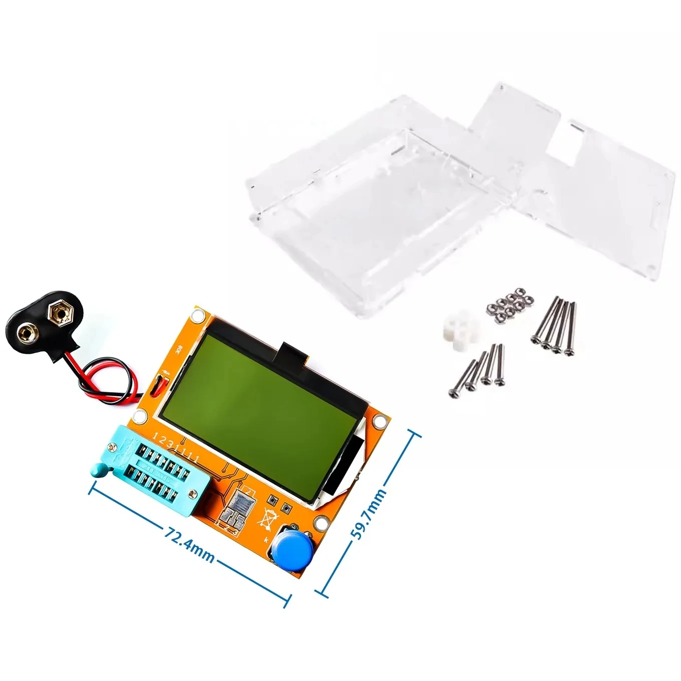 LCR-T4 เครื่องทดสอบทรานซิสเตอร์แบบกราฟิกตัวเก็บประจุตัวต้านทาน ESR ไทริสเตอร์จอแสดงผล LCD