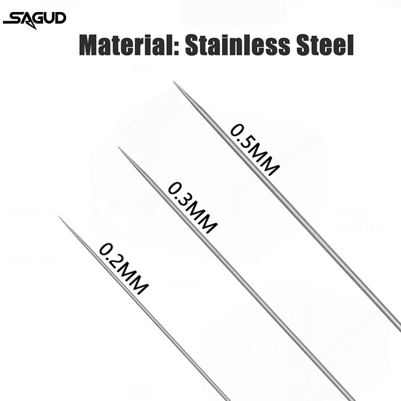 Kit d'accessoires pour outils de remplacement d'aérographe, buse et aiguille de 0.2/0.3/0.5mm pour de nombreux Types de pièces de rechange pour aérographe