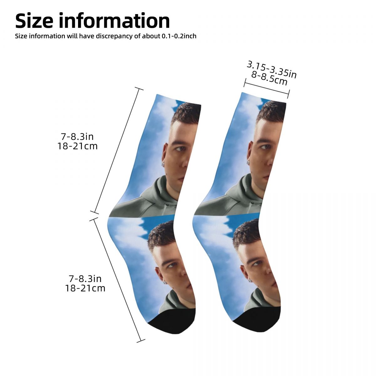 Quevedo Unisex 3D Print Mens Socks Funny Middle Tube Sock