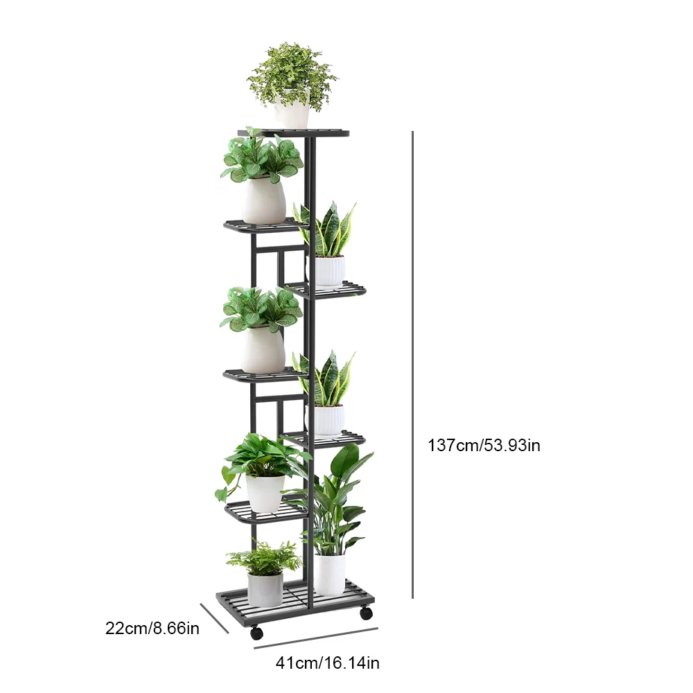 Supporto per piante Supporto per fiori Ferro 3/7 strati Scaffale per piante Organizzatore per piante Porta piante Espositore Decorazione da giardino