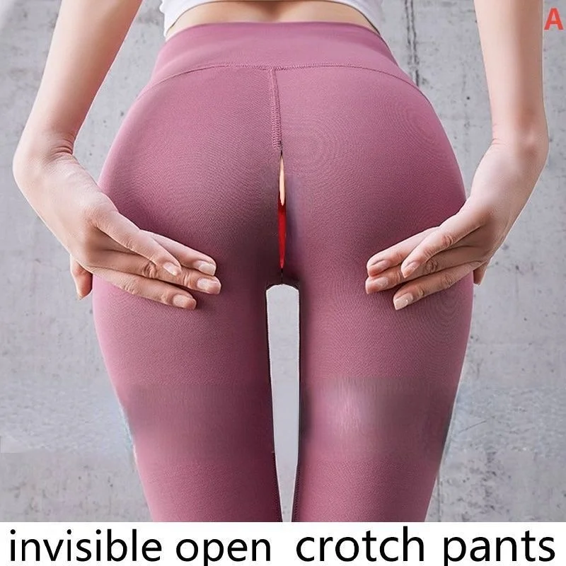 Vô Hình Dây Kéo Mở Đáy Quần Legging Tập Yoga Plus Kích Thước Cao Cấp Cặp Vợ Chồng Ngoài Trời Quần
