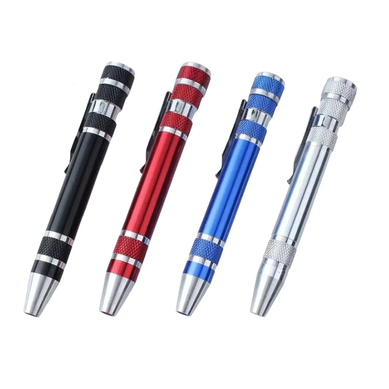 Penna cacciavite portatile 8 in 1 in lega di alluminio - Punte magnetiche intercambiabili per riparazioni facili e strumenti di riparazione per lo smontaggio
