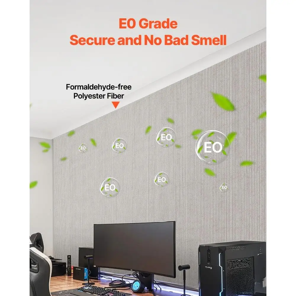 Acoustic Wall Panels 5 Pack Self Adhesive Soundproof Foam 47.2 x 23.6 x 0.4 Inch Camel Color