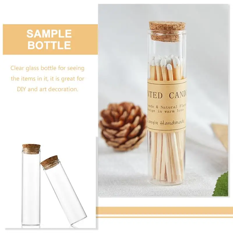 20 Buah Sampel Botol Spesimen Tampilan Botol Kaca Cocok Botol dengan Gabus 50Ml