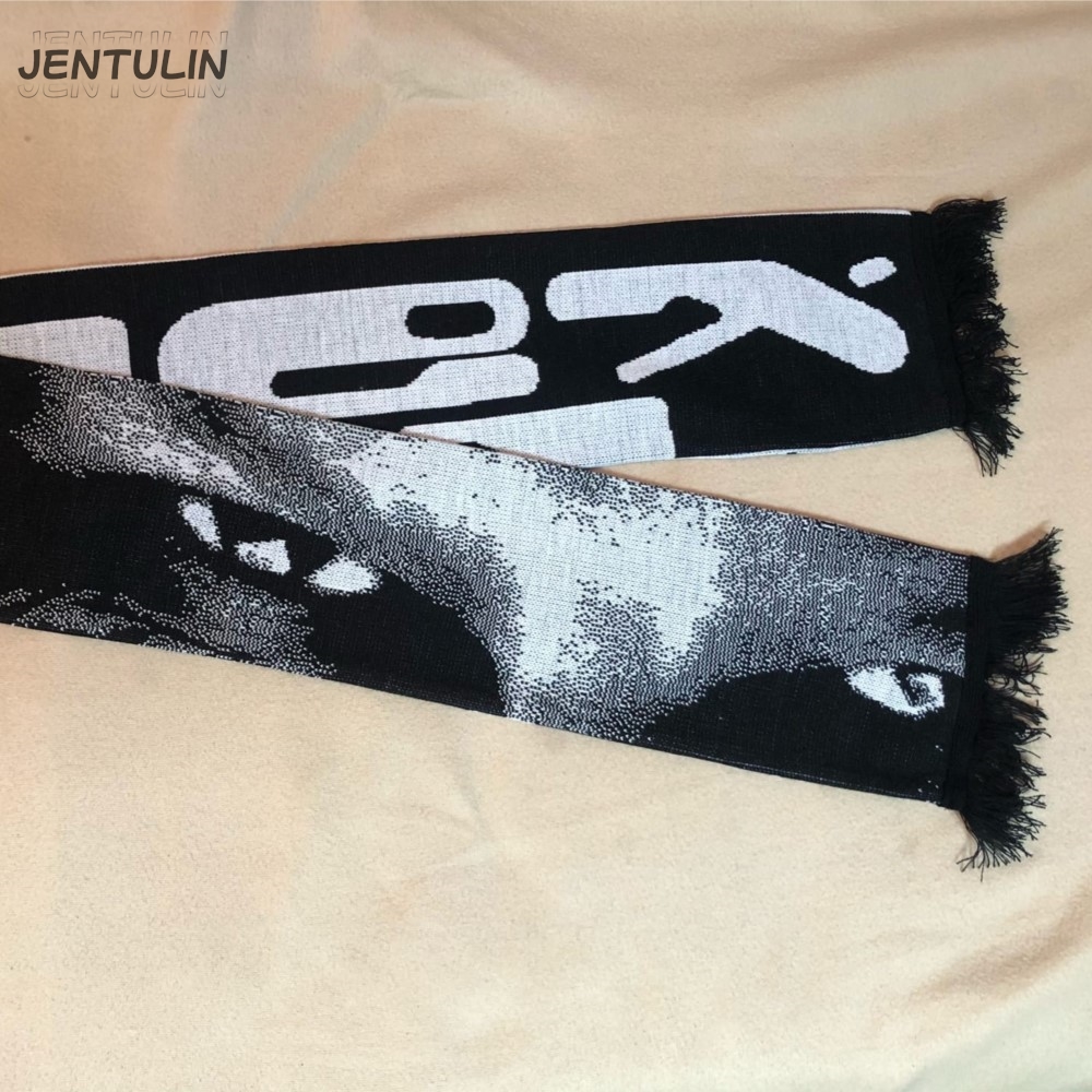 男性スカーフ冬 Y2k ストリート黒ニットエイフェックスツインゴスショールスカーフ韓国原宿ヒップホップパンク暖かいユニセックスアクセサリー