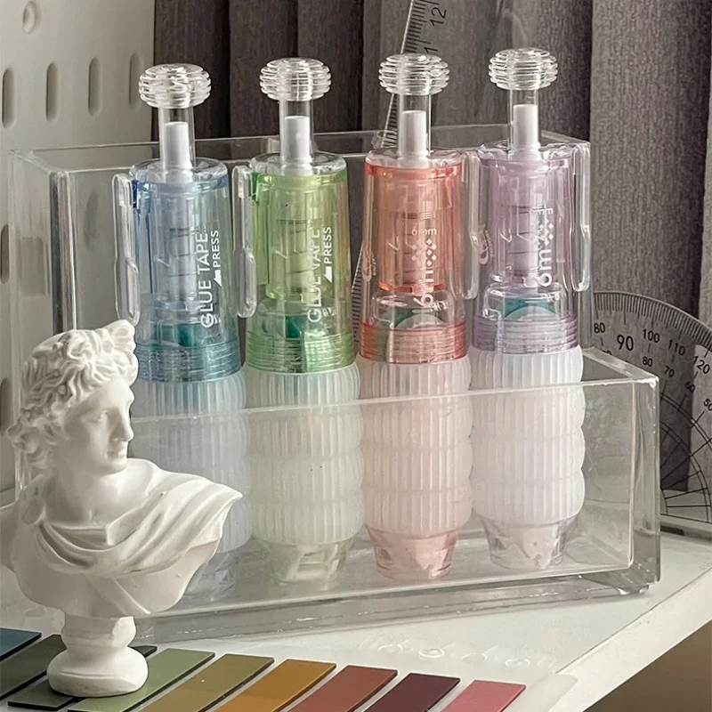 Student Pen Style Glue Tape Simplicity Paste Non-sticky Scrapbook Journal Paper Adhesive Tape Transparent Tape School Supplies