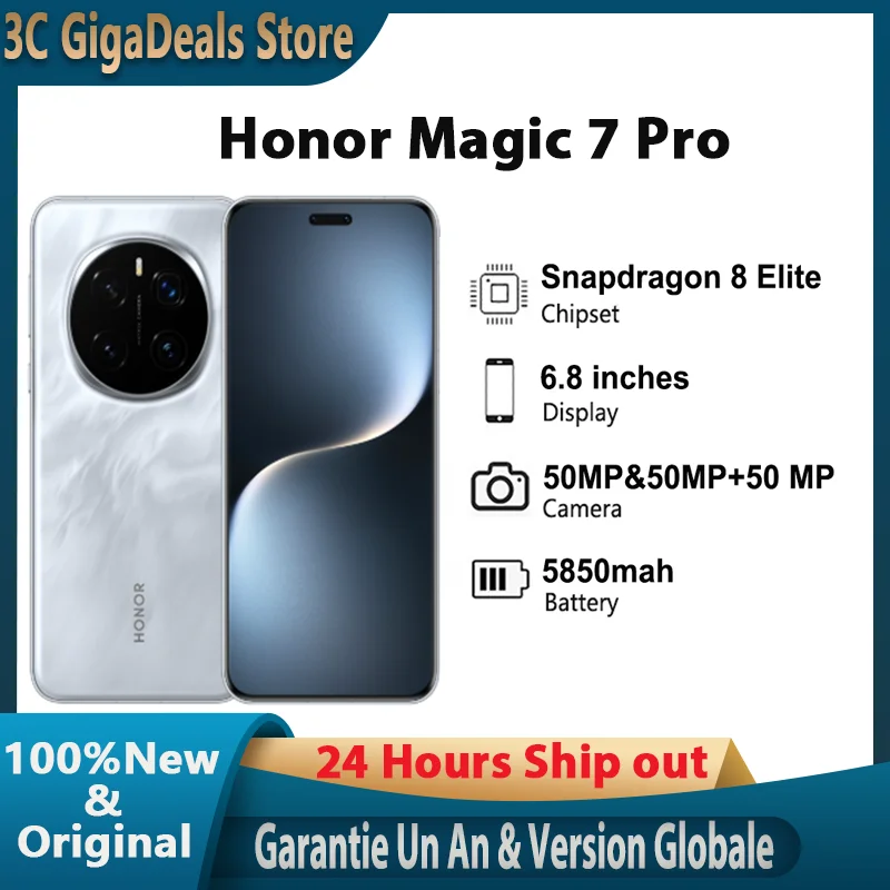 【Marchio+】Estreno mondiale Versione globale HONOR Magic7 Pro 5G Smartphone Magic 7 Pro Snapdragon 8 Elite Schermo OLED 120Hz