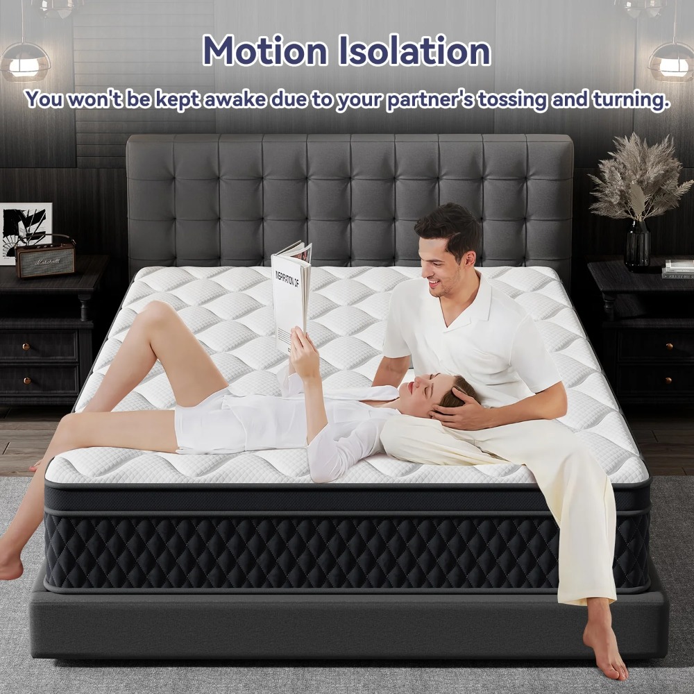 12 Inch Queen Mattress, Medium Pillow Top Hybrid Mattress-in-a-Box