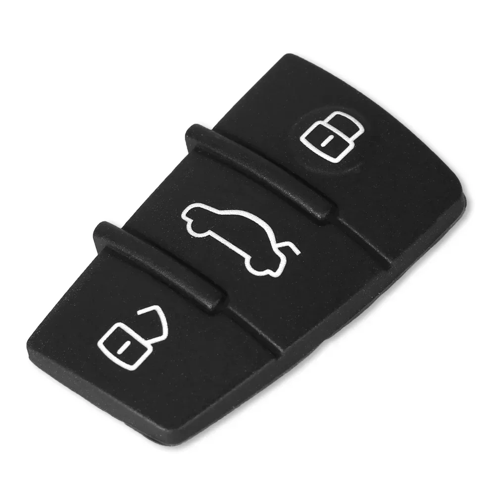 Keyyou almofada de borracha para chave remota, 3 botões, para audi a3 a4 a5 a6 a8 q5 q7 tt s line rs, capa para chave de carro