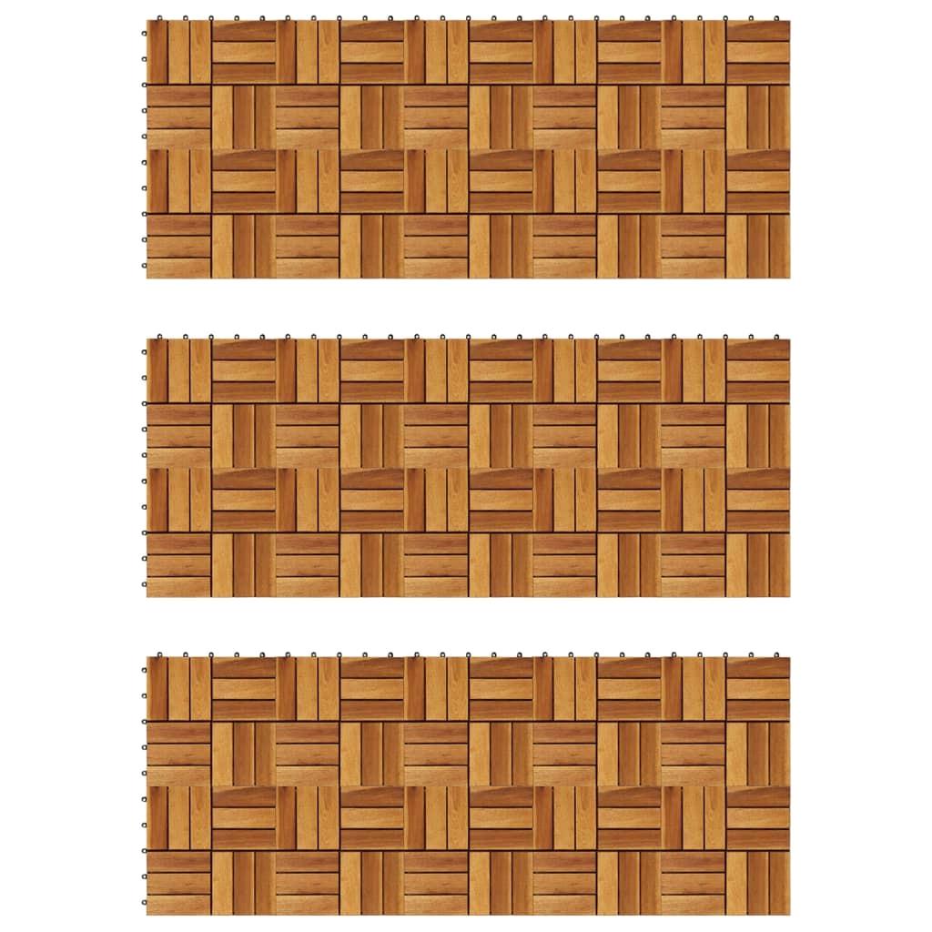 30. Stück. Akazienholz Terrassenfliesen 3 für X3 0 cm – robuste Bodenplatten für Außenbereiche