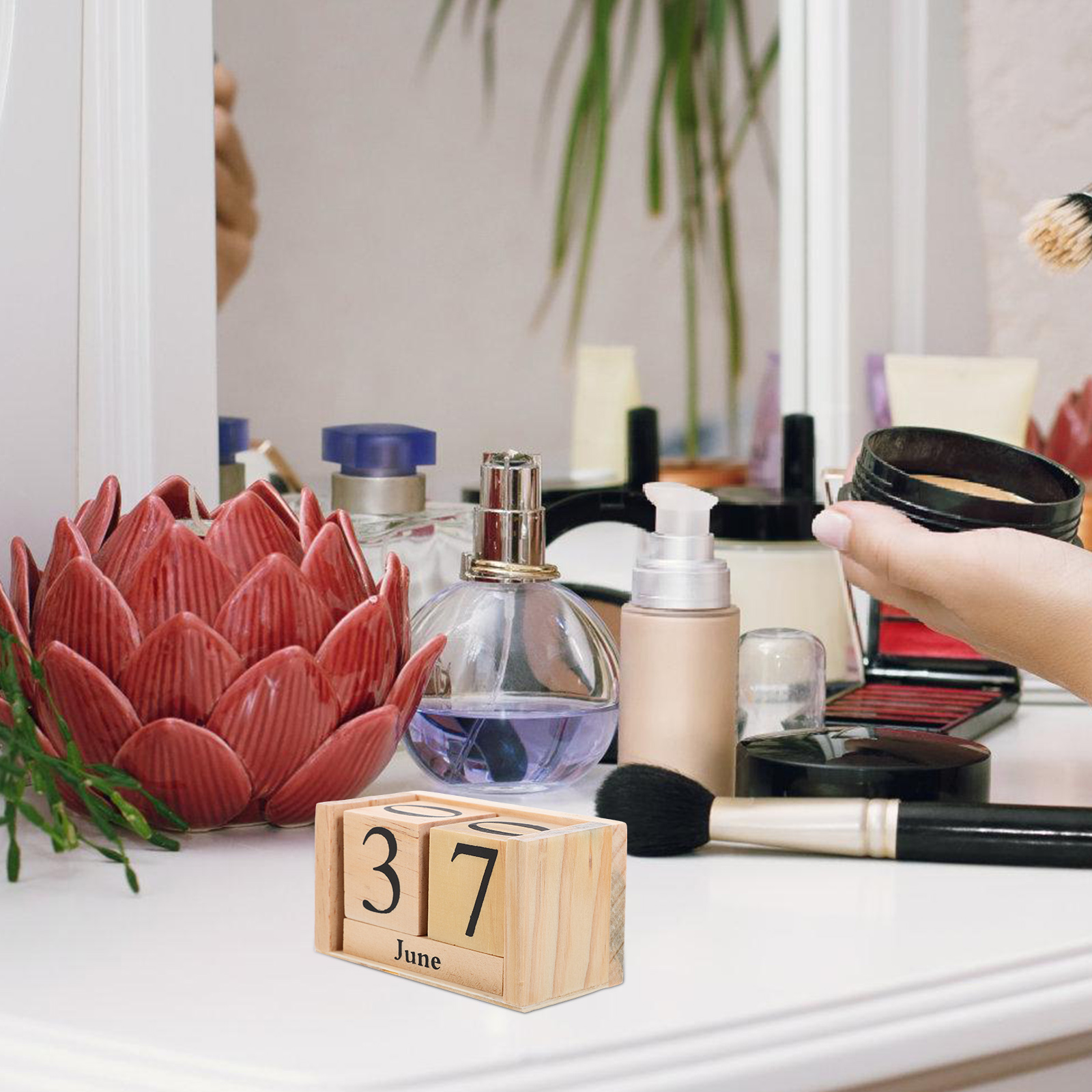 Holzblock Kalender Desktop Büro Dekor Theke Blöcke Tisch Haushalt Klein Retro