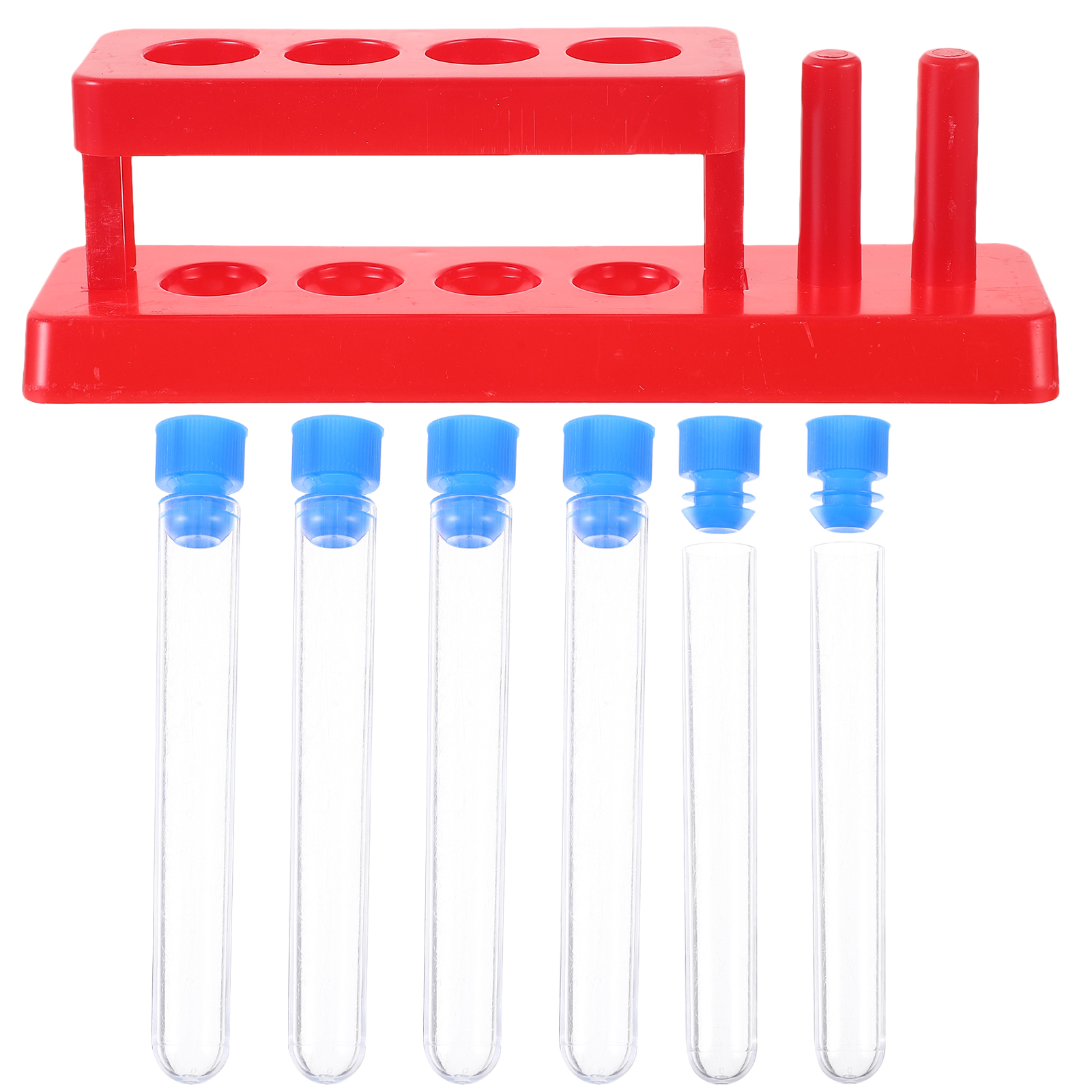 Science Toy Set para crianças, experimento científico, tubo de ensaio plástico, tubos transparentes, conta-gotas, tampas