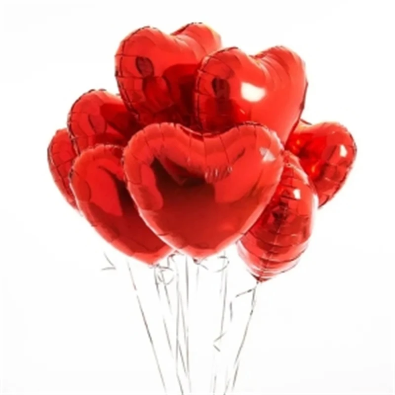 10 Stück 18 Zoll rote Liebesherzform Folienballons Hochzeit Geburtstag Party Dekoration Ballons