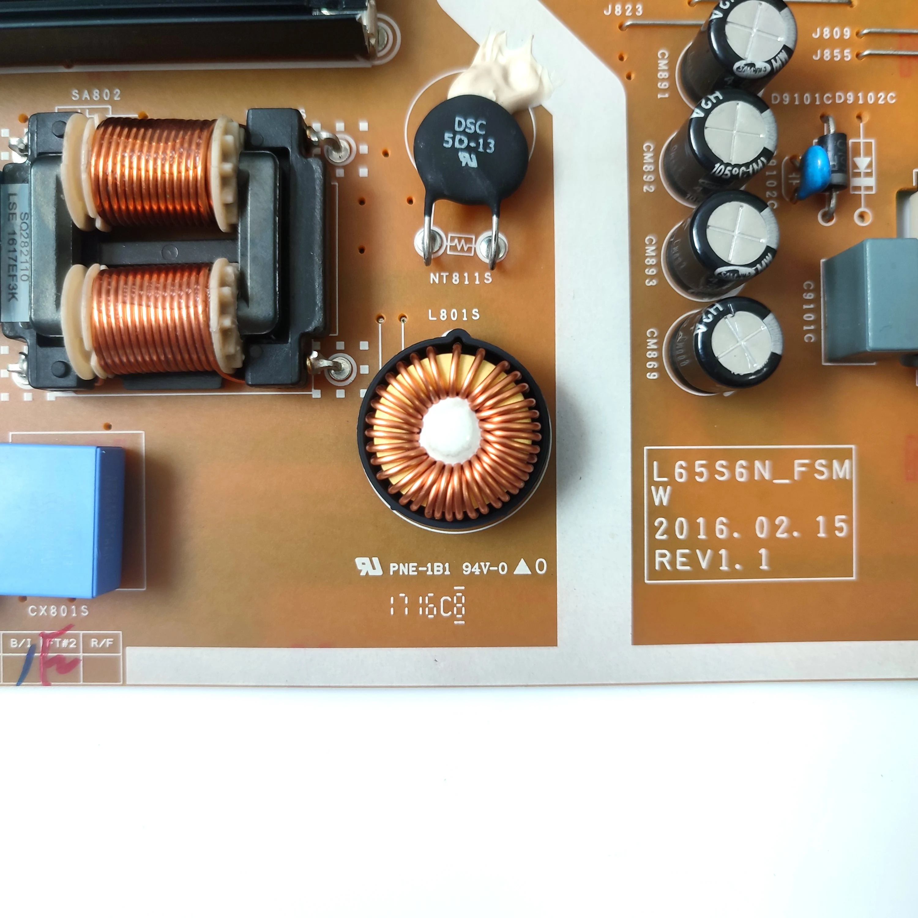 Fuente de alimentación Original genuina/placa LED BN44-00808D, BN4400808, PSLF261S07A, l65s6n _ fsmw REV 1,1 is para piezas de TV LCD