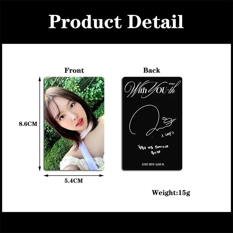 KPOP 9pcs/set  TWICE Mini 13 Album With YOU-th Album LOMO Card DAHYUN MOMO NAYEON SANA MINA AEYOUNG Gift Postcard Photo Card