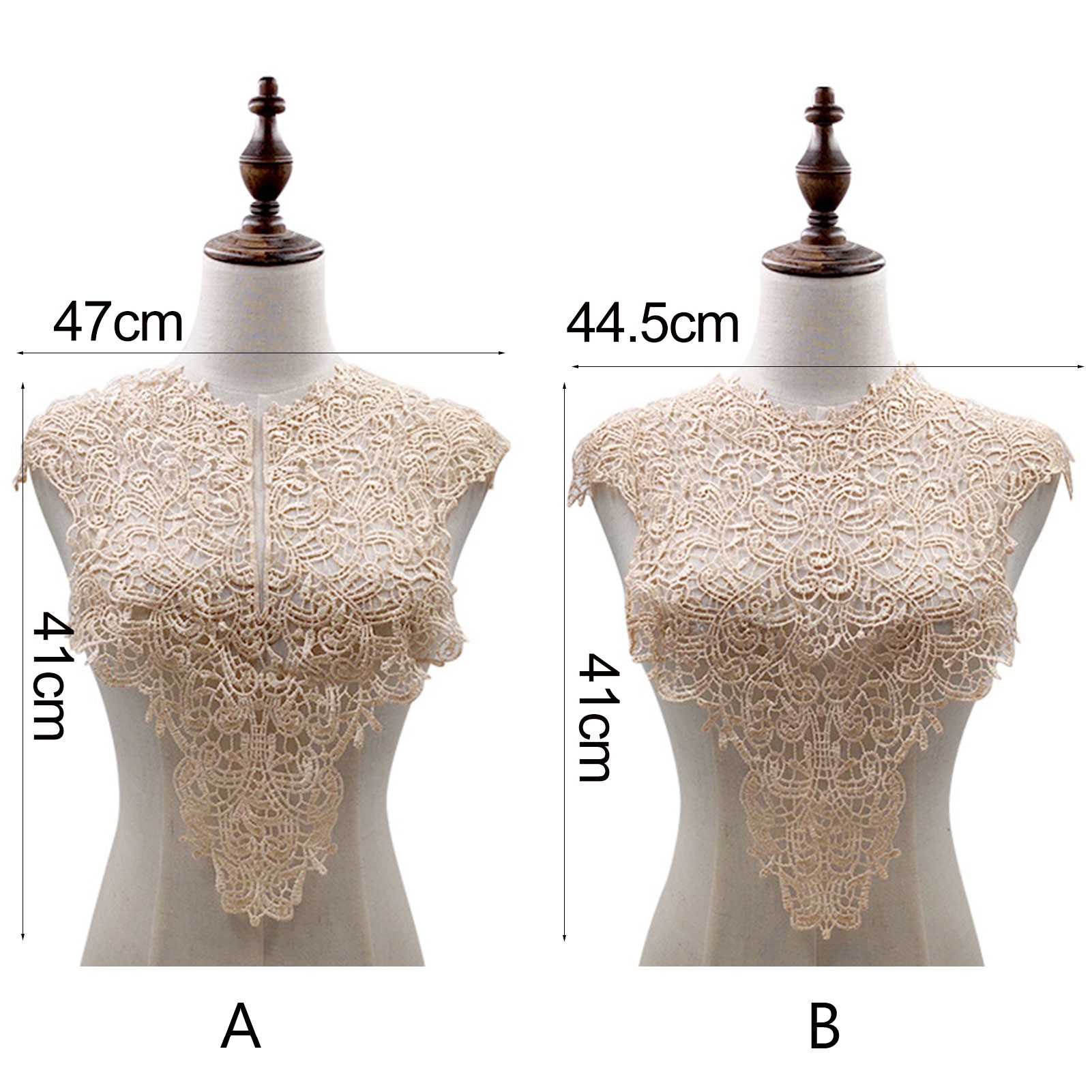 Cuello falso de tela bordada, banda de cuello falso, Apliques de encaje de costura, cuello de tela de flores, cuello trasero para ropa DIY