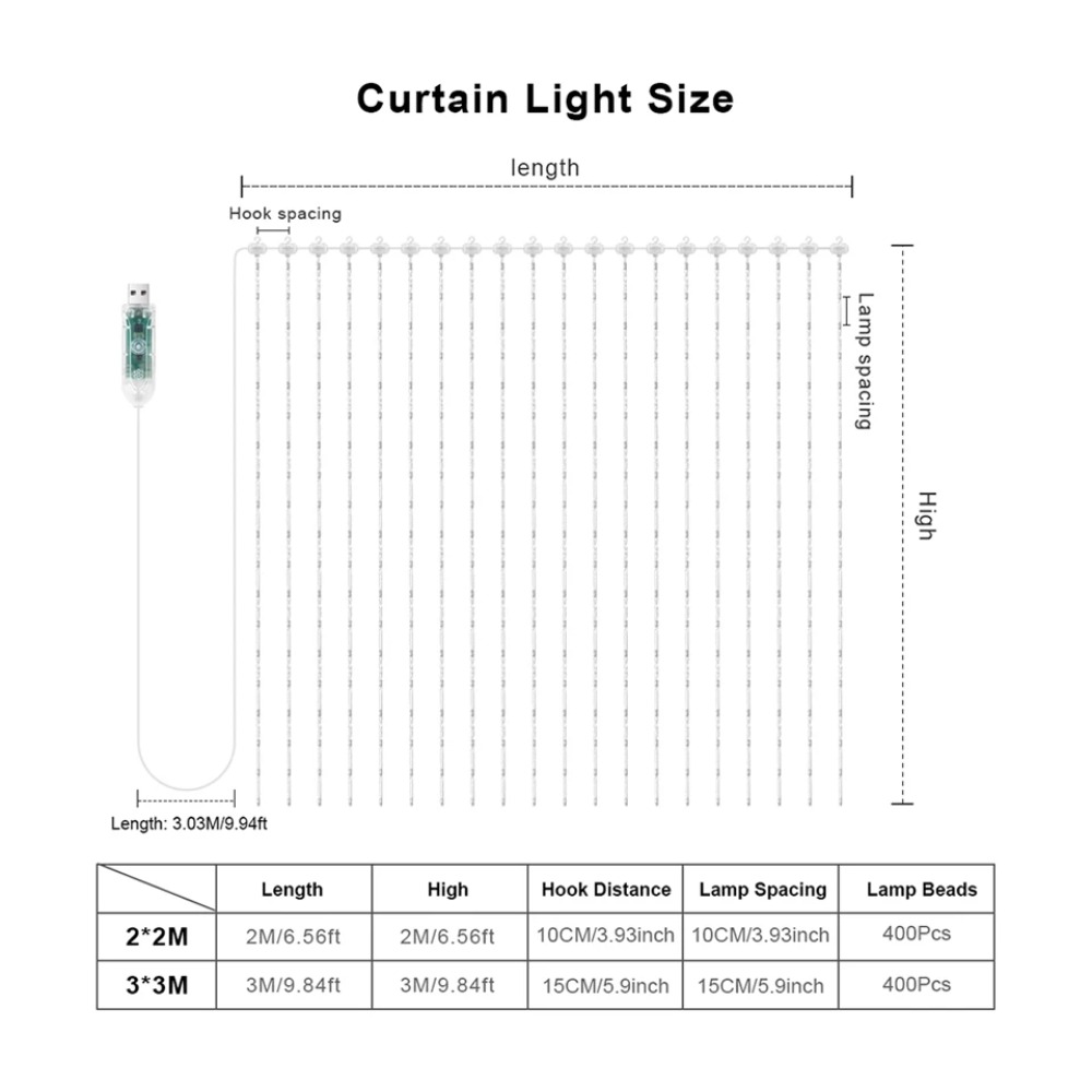USB Led Smart Curtain Lights Bluetooth App Led String RGB Fairy Lights DIY Music Lights Party Window Curtain Bedroom Decoration