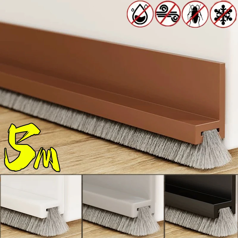 Tira de sellado de puerta autoadhesiva, tiras de sellado de relleno de huecos inferiores de puerta, tira de cepillo a prueba de insectos, cinta de puerta insonorizada a prueba de viento