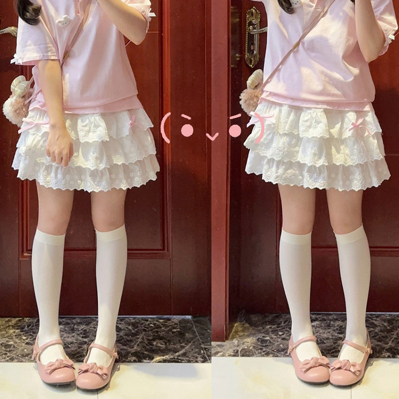 Y2k doce bonito laço bolo saia kawaii lolita mini em camadas babados saias harajuku casual feminino verão 2024 saias ropa de mujer
