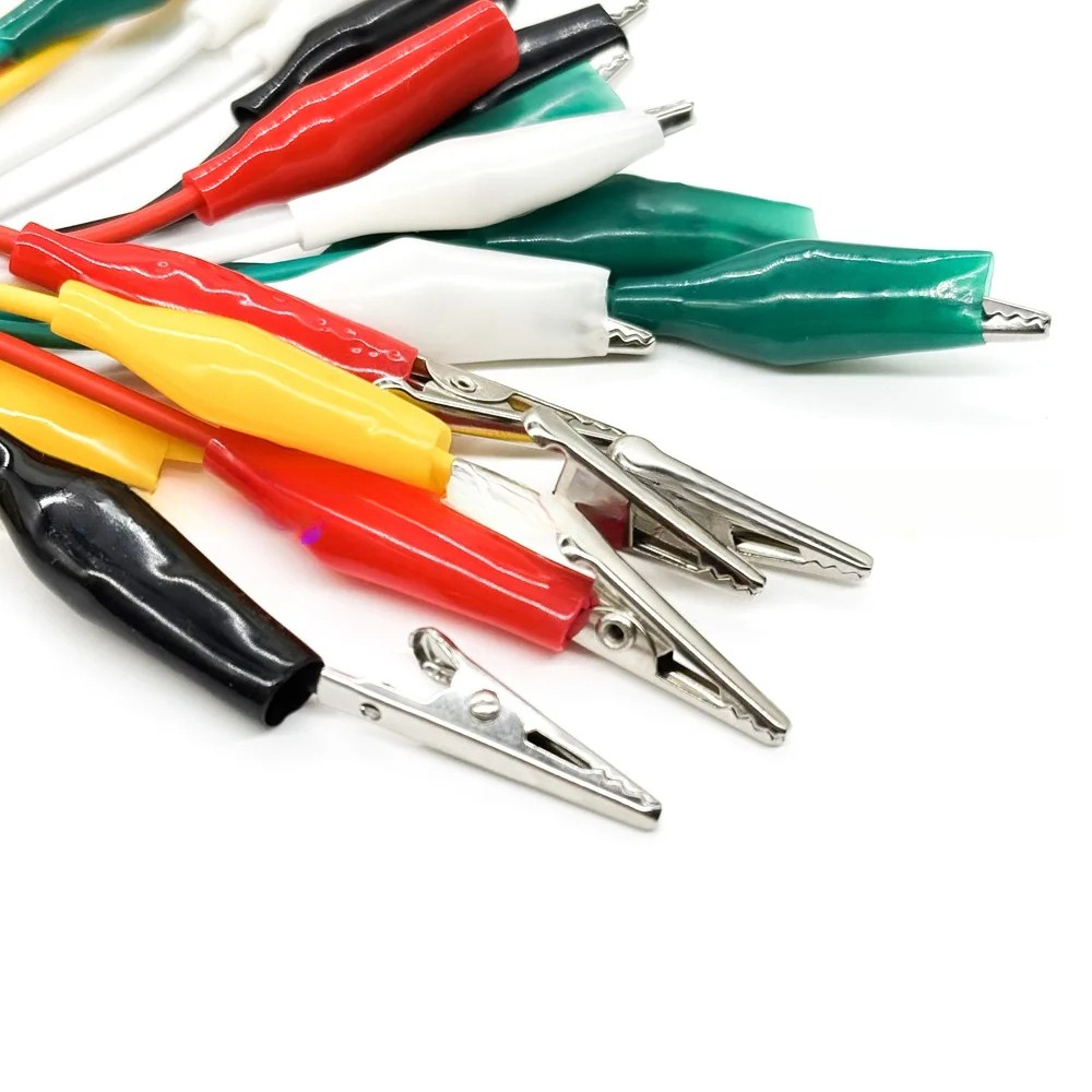 1 세트/10PCS 46CM 악어 클립 전기 DIY 테스트 리드 악어 양면 악어 클립 바퀴벌레 클립 테스트 점퍼 와이어