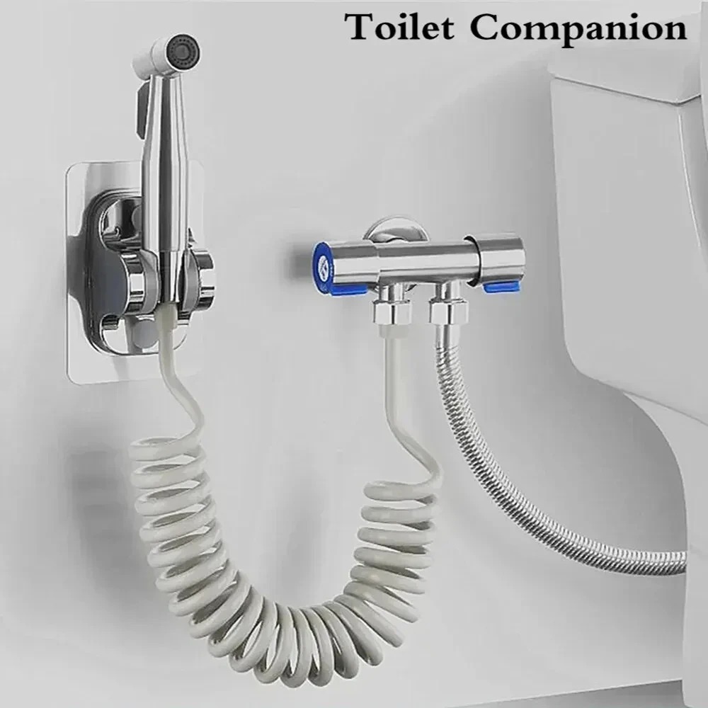 Set spruzzatore per bidet portatile Pistola a spruzzo in acciaio inossidabile Doccia WC portatile Bidet Rubinetto Spruzzatore Ugello per doccia Autopulente