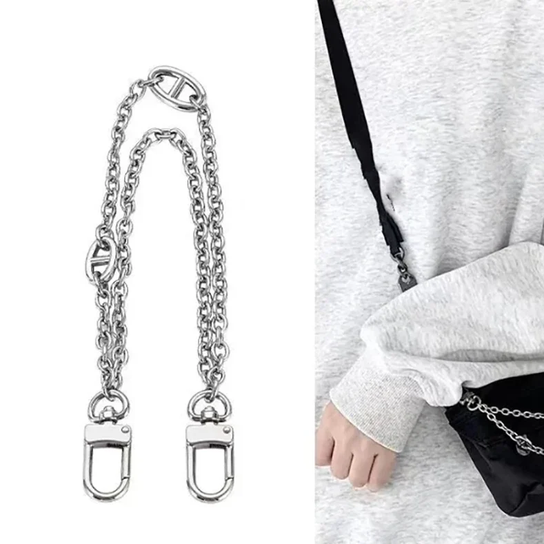 Double Layer Bag Chain For Handbag Decorative Alloy Exquisite DIY Purse Chain Replacement Shoulder Bag Parts Accessories Handles