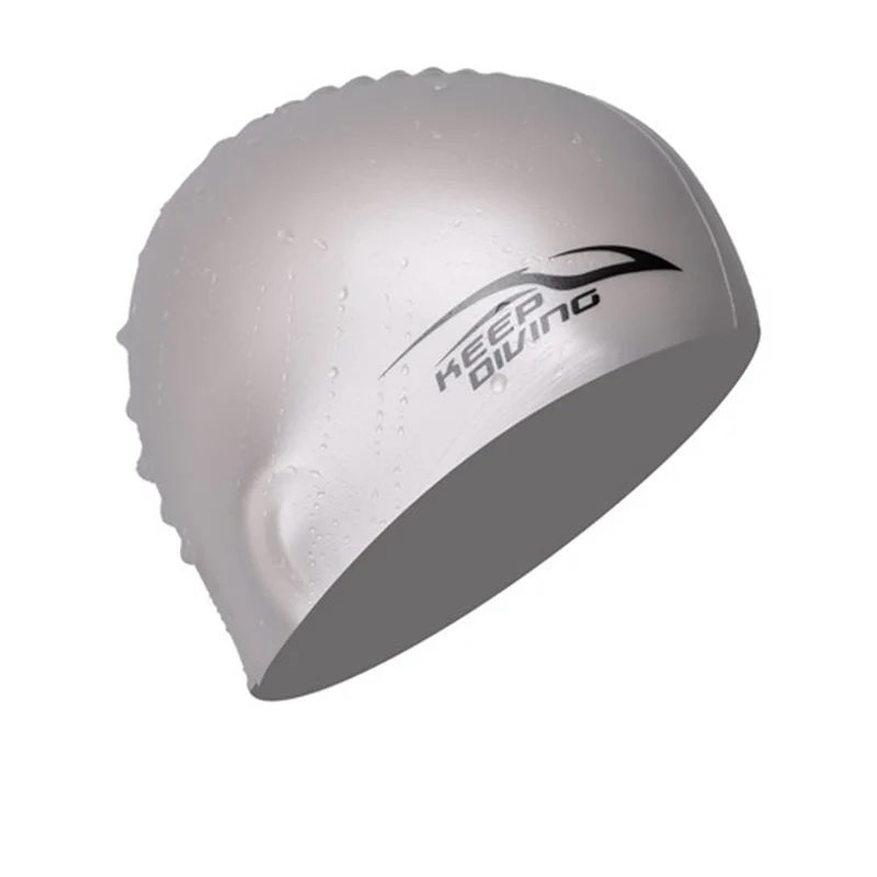 Gorro de natación de carreras de silicona, protección para los oídos, impermeable, gorro de natación de alta elasticidad