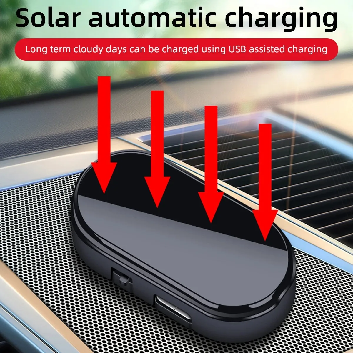 Auto Solar LED-knipperlicht Op een voertuig gemonteerde antidiefstallamp Draadloze waarschuwingslichten USB-oplader Mini Universa Auto-accessoires