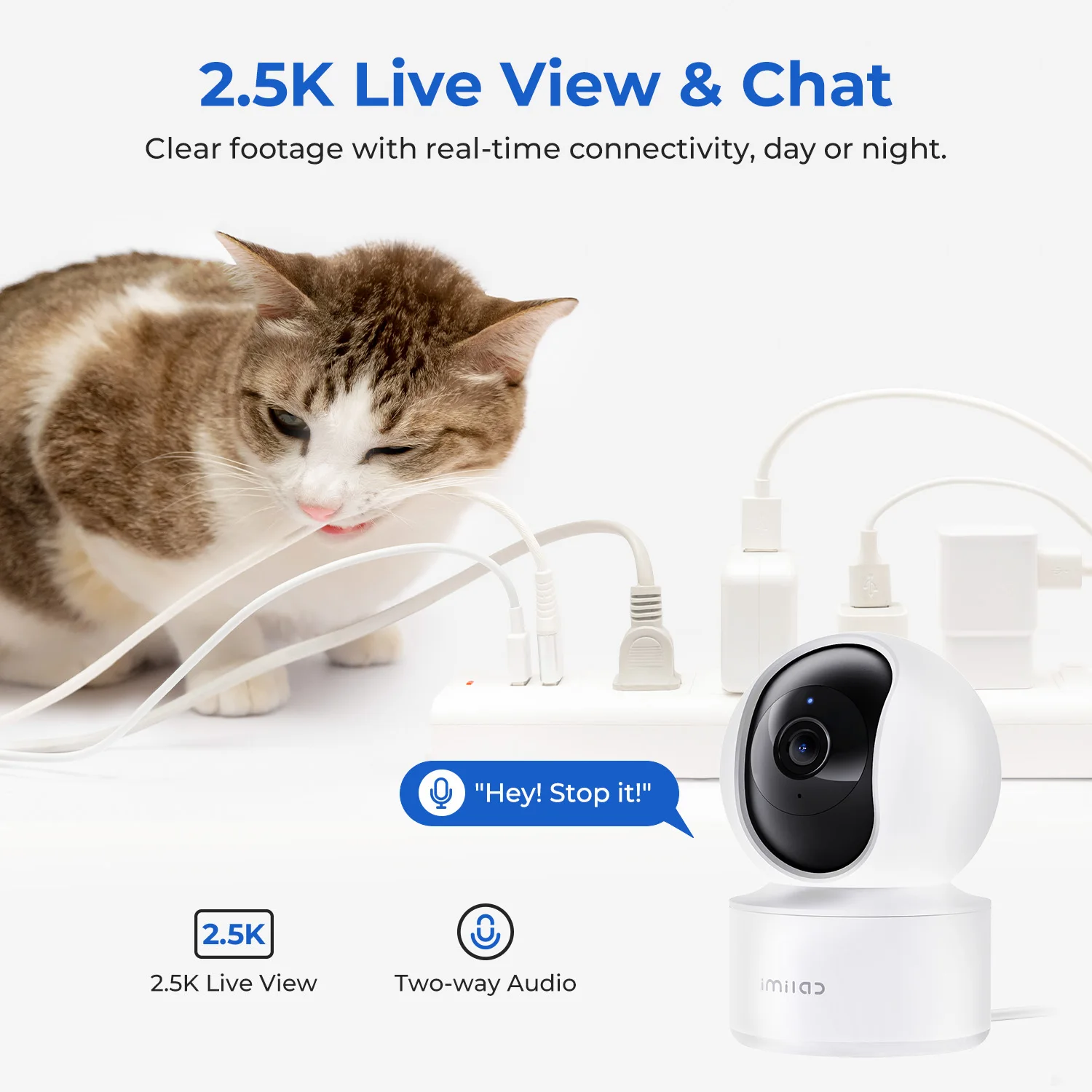 IMILAB C21 2.5K IP Security Camera MiHome App 360° Night Vision Baby Monitor with App, 2-Way Audio, AI Detection