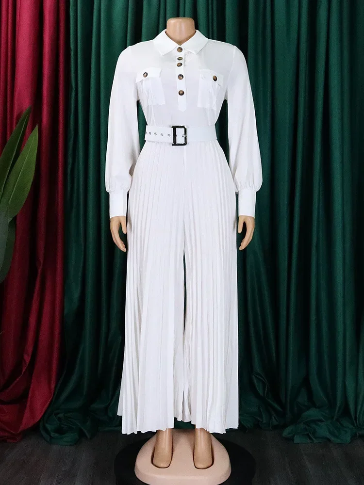 Wmstar Overall Damenbekleidung Bürodame Button Fashion Maxi Strampler Neu im Herbst Kleidung Großhandel Dropshipping mit Gürtel